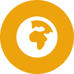 African map in gold globe
